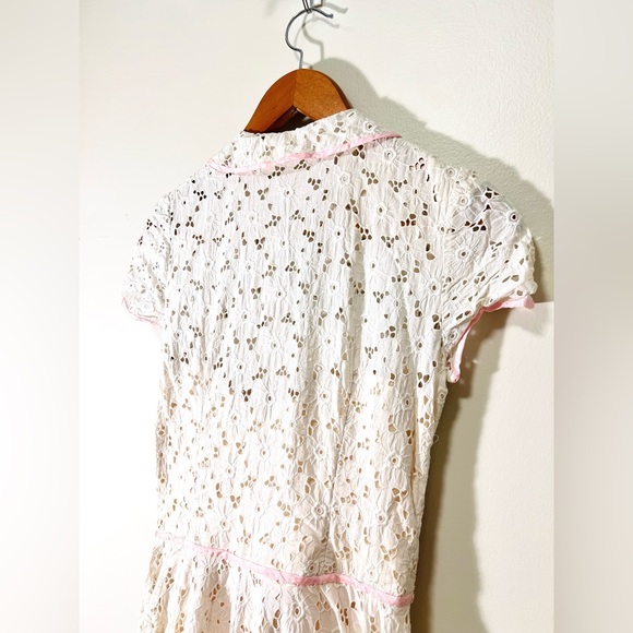 True vintage 1940s creamy white eyelet lace gown dress from Devore Vintage - Picture 7 of 16